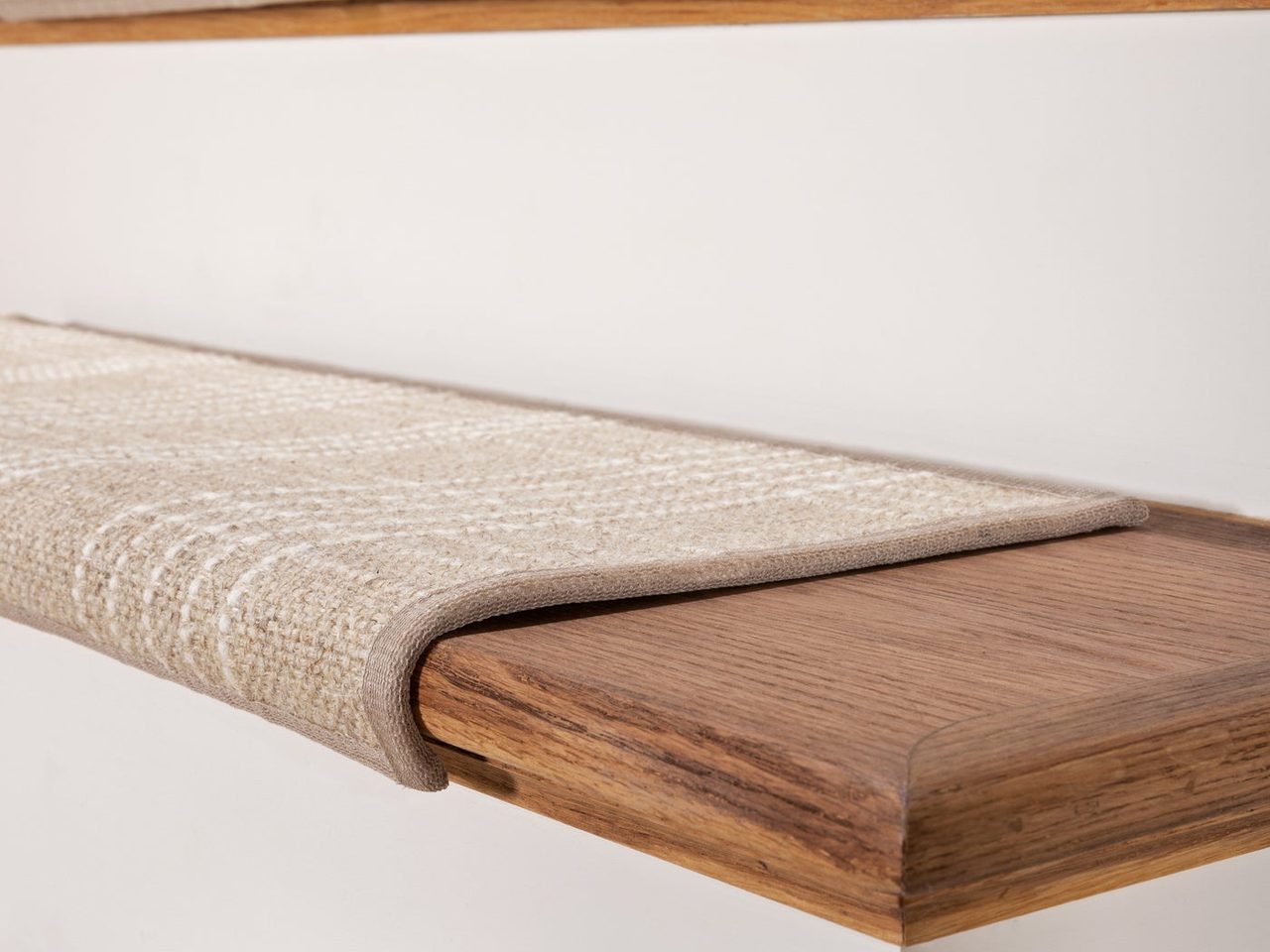 Close detail of a rounded bullnose stair edge