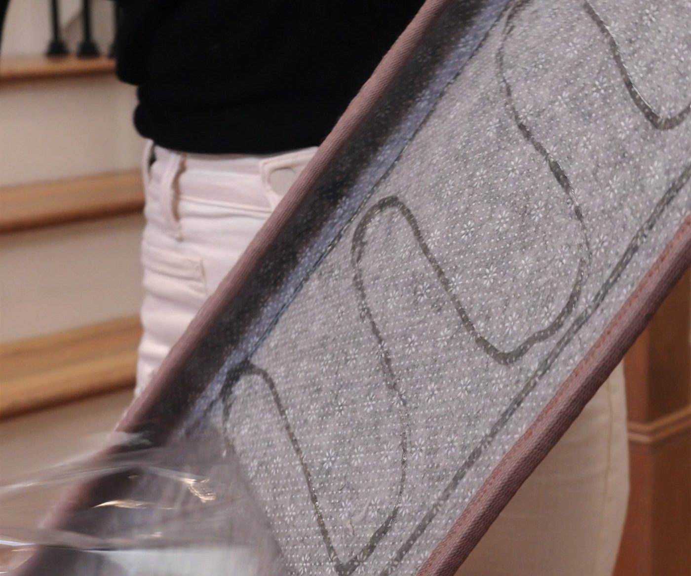 Preparing and positioning a stair tread