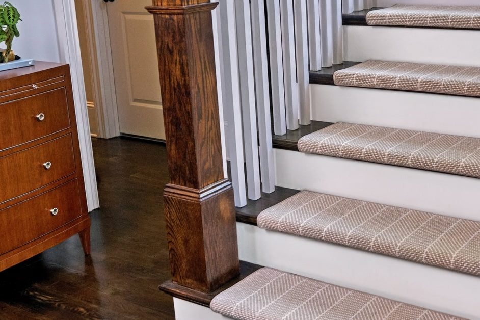 Oaseland bullnose stair treads in a quiet modern home